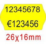 Ετικέτα 26x16mm Αυτοκόλλητη Ετικετογράφου Κίτρινη | 1000ετ./ρολό